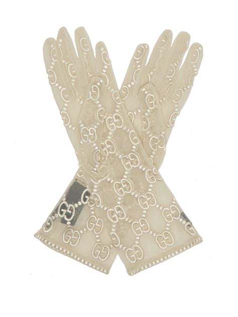 white lace gucci gloves|farfetch gucci lace gloves.